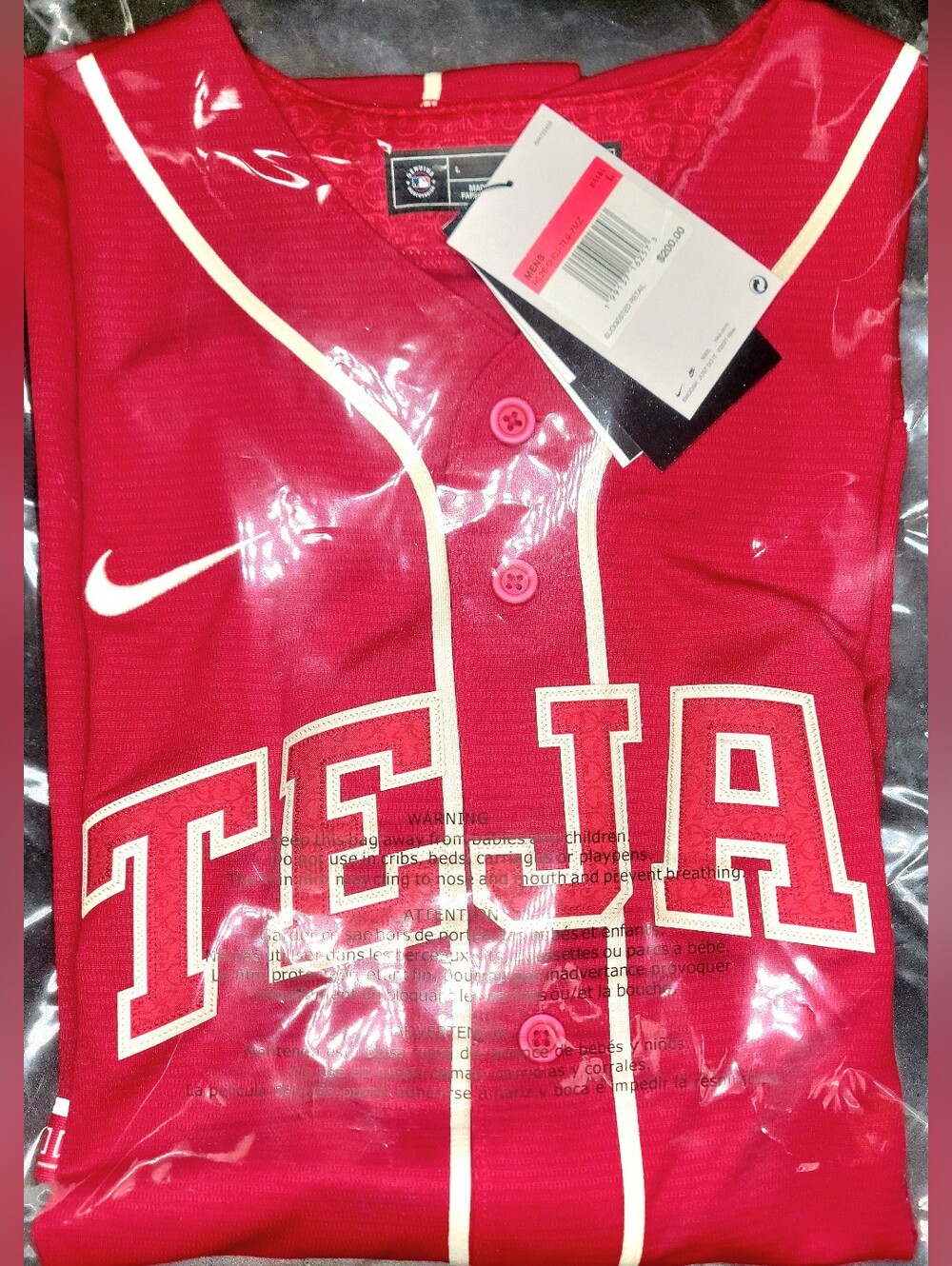 Nike Texas Rangers Tejas 2026 City Connect Stadium #2 Semien Jersey Red Sz L Men